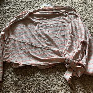 Free People pink striped sweater
